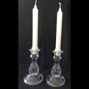 Cut glass candle holders